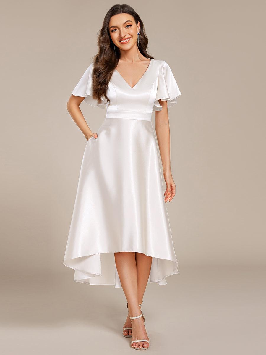 Robe d'invité tong colorée à ourlet haut et bas #Couleur_Blanc