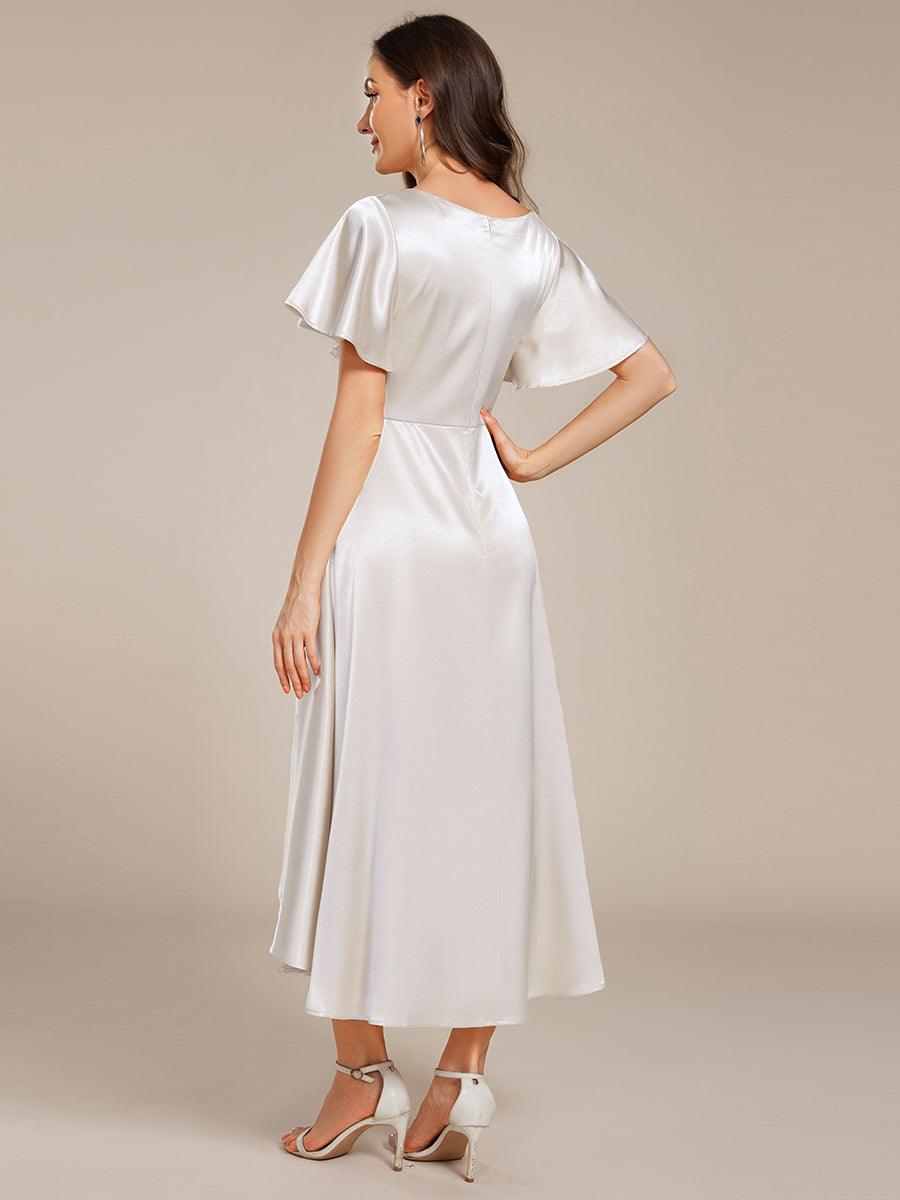Robe d'invité tong colorée à ourlet haut et bas #Couleur_Blanc