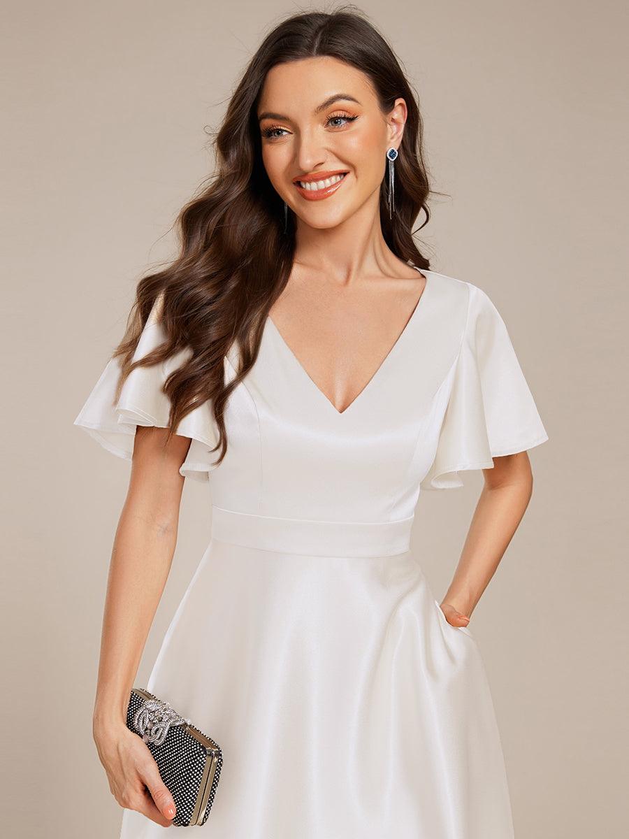 Robe d'invité tong colorée à ourlet haut et bas #Couleur_Blanc
