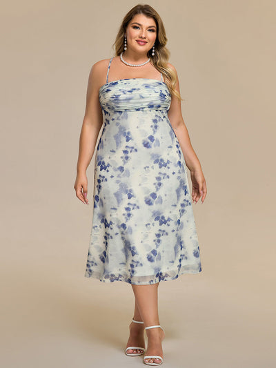 pretty ELYRA|Robe d'invitée de mariage grande taille imprimée à bretelles réglables