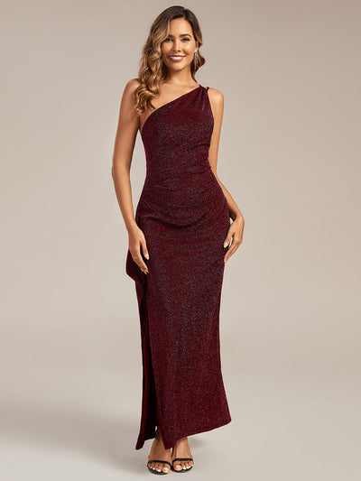 Robe longue asymétrique pour invitée de mariage