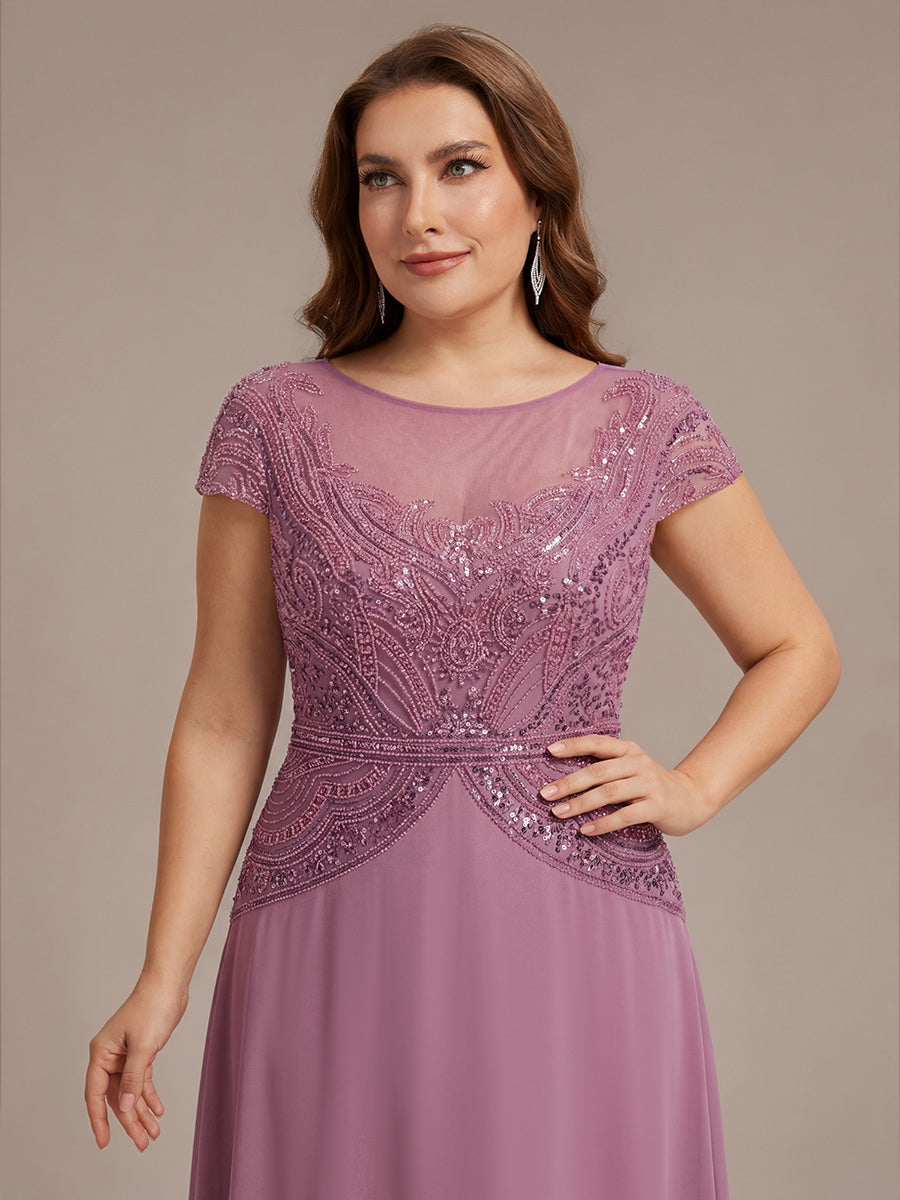 robe maxi sans manches à sequins avec patchwork #Couleur_Orchidee