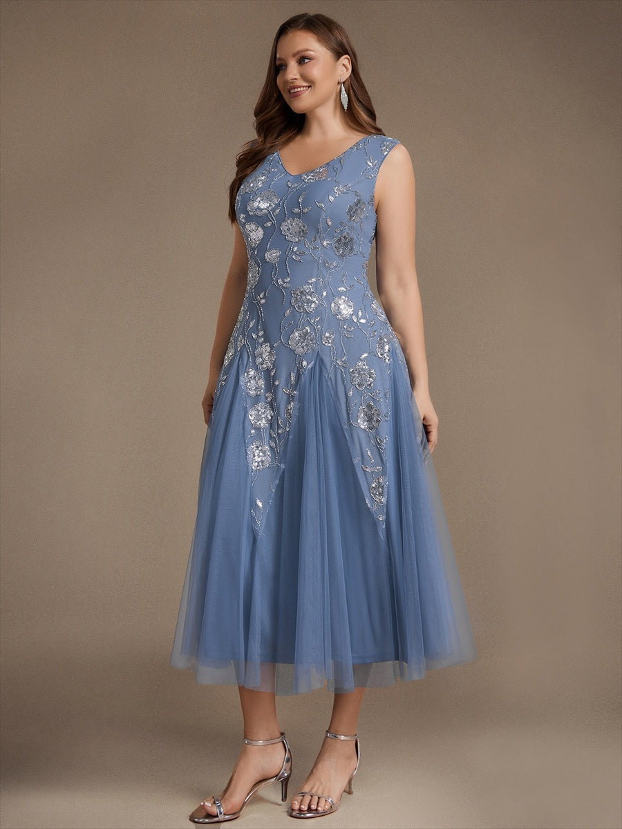 Sequins Col V Sans manches,. Non extensible robe mariage invitée #Couleur_Marine Fume