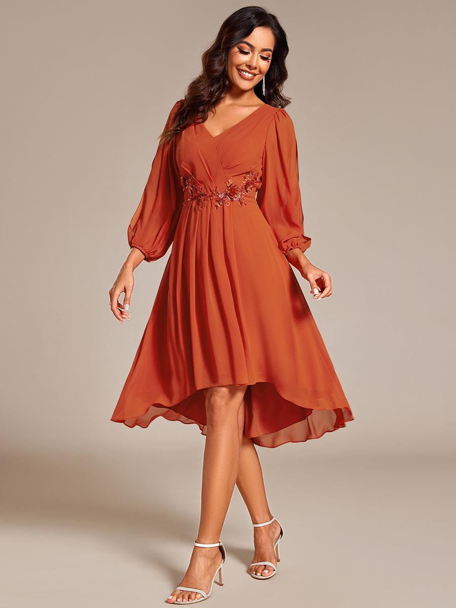 Robe Midi Robe Orange Et Rose Robe De Mariée Mi-longue élégante à