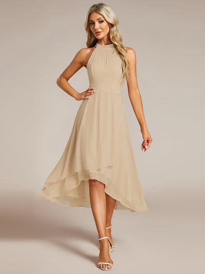 ever POSIE|Robe invitée mariage mi-longue sans manches et col licou en mousseline de soie