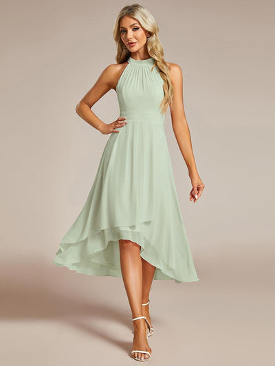 ever POSIE|Robe invitée mariage mi-longue sans manches et col licou en mousseline de soie