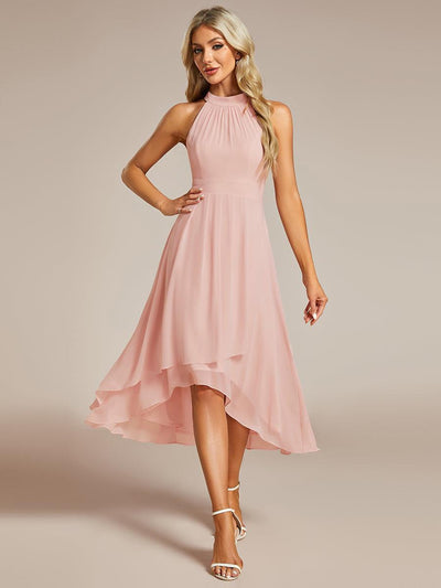 ever POSIE|Robe invitée mariage mi-longue sans manches et col licou en mousseline de soie