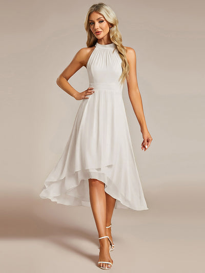 ever POSIE|Robe invitée mariage mi-longue sans manches et col licou en mousseline de soie