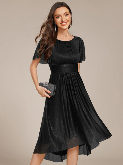 ever CLARYN|Robe d'invitée de mariage mi-longue à col rond et paillettes
