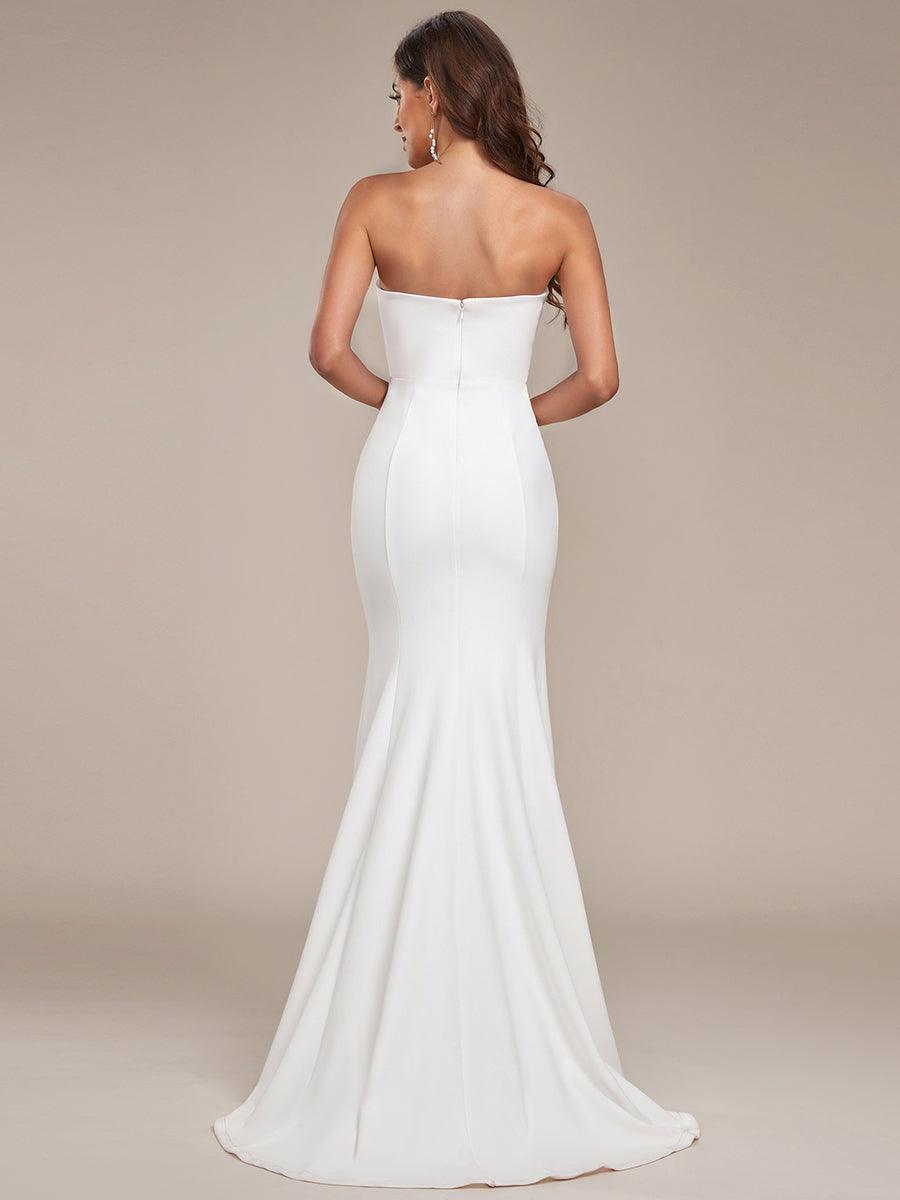 Robe de mariée sirène simple sans bretelles pour mariage