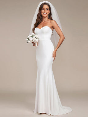 Robe de mariée sirène simple sans bretelles pour mariage