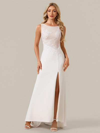 Robe sirène sans bretelles à imprimé floral avec appliqués et traîne sweeping