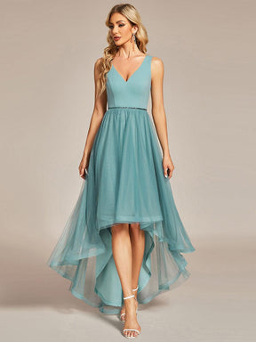 Robe de bal haute-basse sans manches en tulle