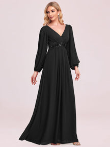Robe de soirée noire pour fête d'automne et d'hiver 2024 #Style_EP00461BK