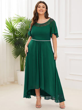 Robe mi-longue trapèze décontractée à encolure bateau pour femmes de grande taille avec ourlets asymétriques