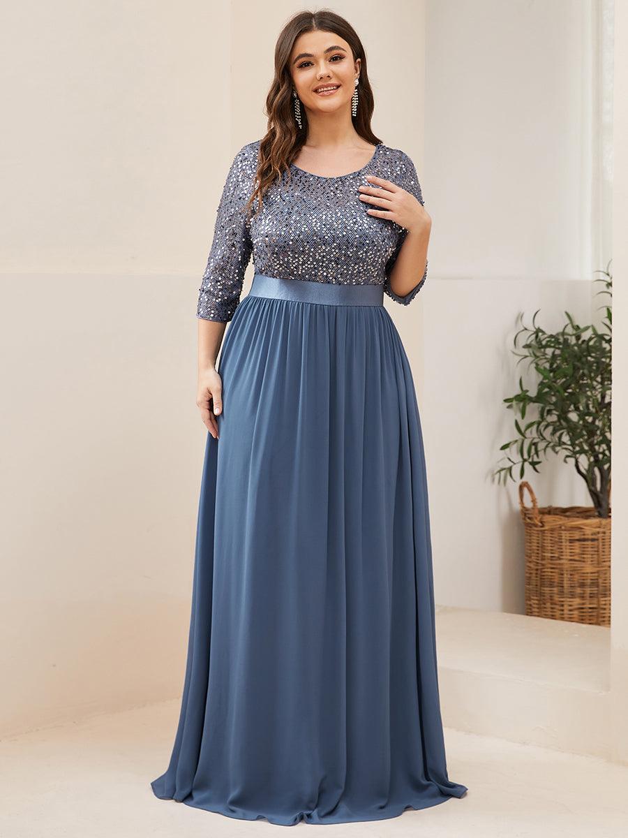 Robe classique à manches longues #Style_EP00683DN