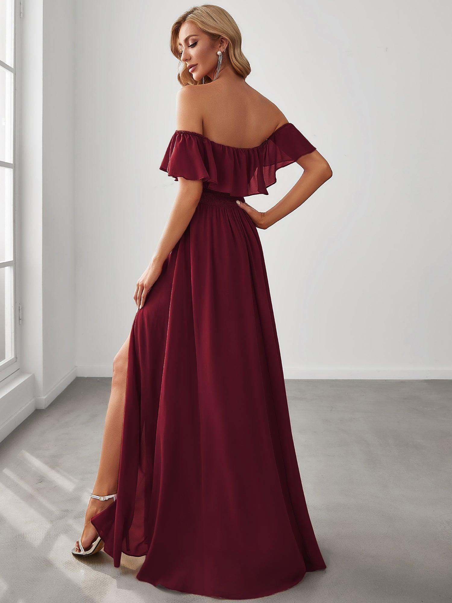 Robe de soirée bordeaux automne et hiver #style_EP00968BD