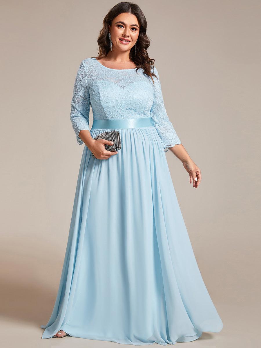 Dentelle transparente sexy longue Robe de soirée #Couleur_Bleu Ciel