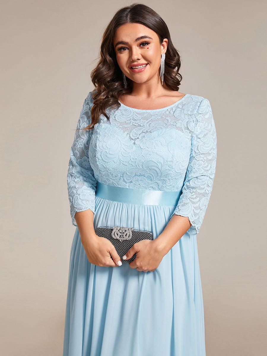 Dentelle transparente sexy longue Robe de soirée #Couleur_Bleu Ciel