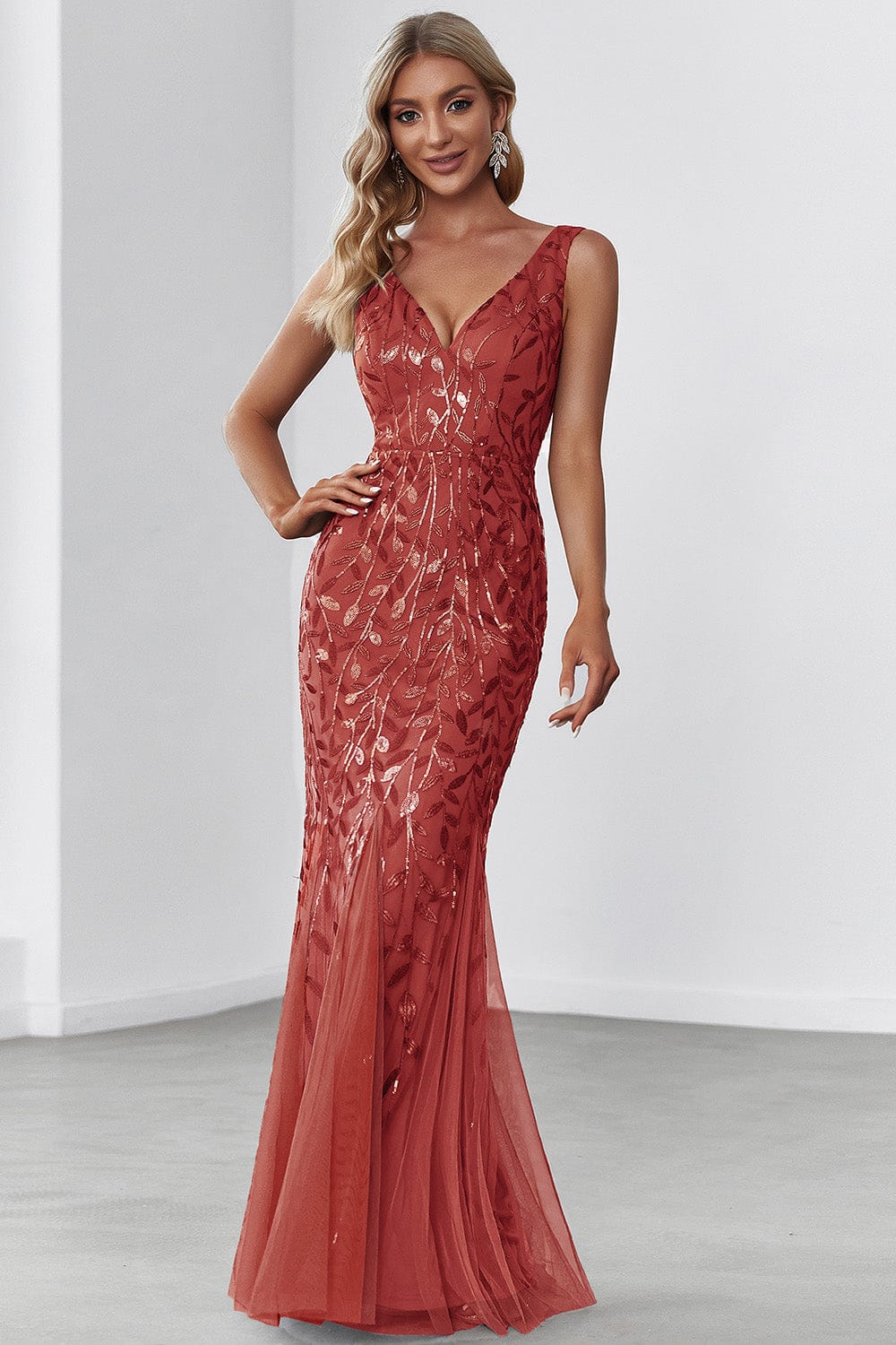 Ever-Pretty Échantillon de Sequins Feuille#Couleur_Burnt Orange