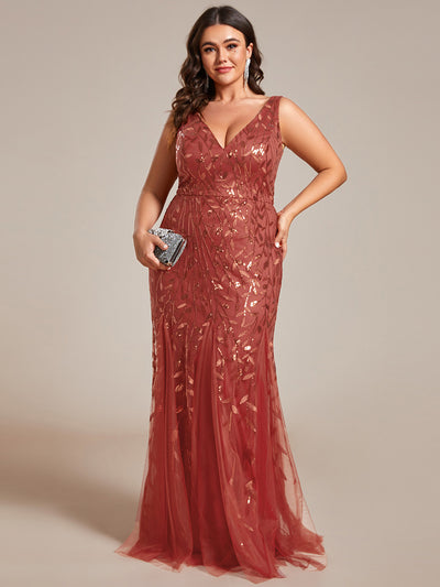 pretty ORIEL|Robe de soirée à paillettes Encolure en V pour femmes de grande taille