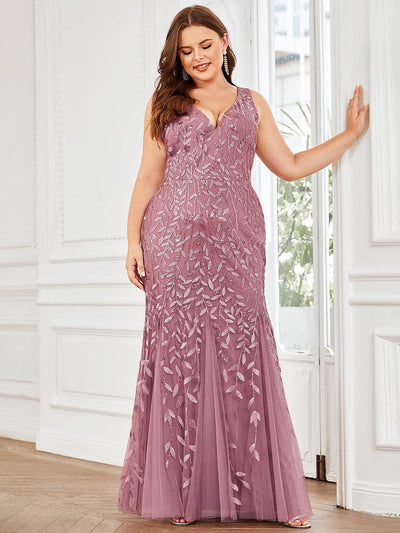 pretty ORIEL|Robe de soirée à paillettes Encolure en V pour femmes de grande taille