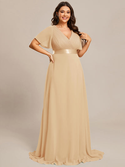 pretty MONICA|Robe de soirée grande taille empire avec manches flottantes