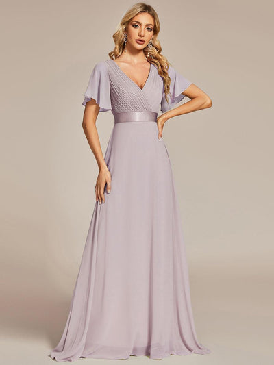 ever MONICA|Robe mariage invitée fluide élégante en mousseline à taille haute