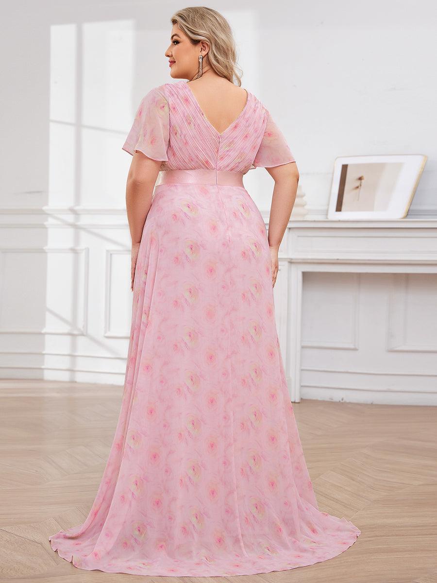 Taille personnalisée Robe de demoiselle d'honneur longue manches courtes #Couleur_Roses Violet Clair