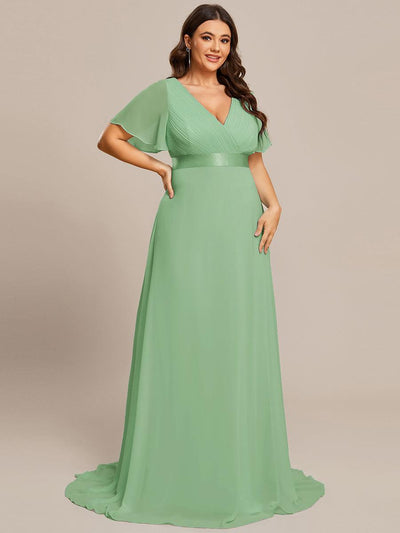 pretty MONICA|Robe demoiselle d'honneur grande taille empire avec manches flottantes