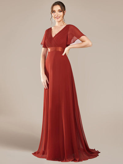 ever MONICA|Robe de soirée élégante en mousseline taille haute(Vente Finale)