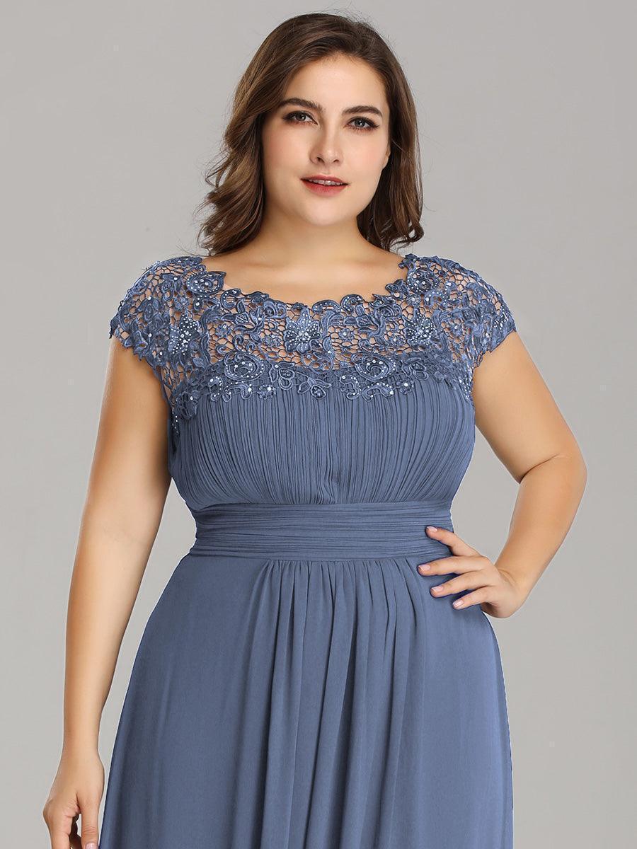 Robe de soirée élégante et flatteuse de grande taille #Couleur_Marine Fume