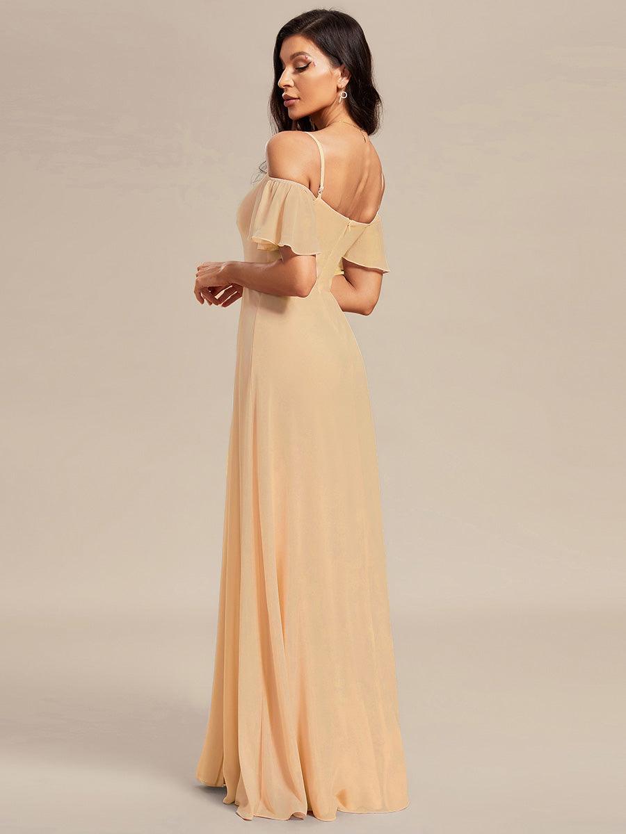 Robe Demoiselle d'Honneur sexy à épaules dénudées et à encolure en V #Couleur_Charbon