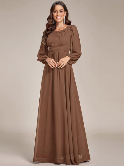ever CELESTE|Robe demoiselle d'honneur en mousseline à taille haute Manches bouffantes