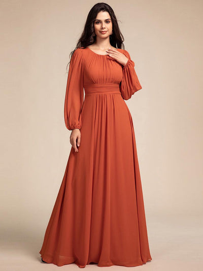 ever CELESTE|Robe demoiselle d'honneur en mousseline à taille haute Manches bouffantes