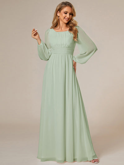 ever CELESTE|Robe demoiselle d'honneur en mousseline à taille haute Manches bouffantes