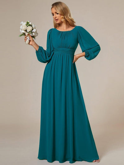 ever CELESTE|Robe demoiselle d'honneur en mousseline à taille haute Manches bouffantes