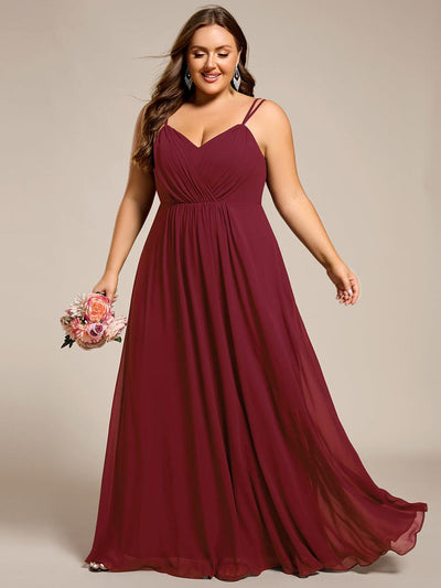 pretty RUBY|Grande Taille Robe demoiselle d'honneur mousseline et dentelle dos nu bretelles fines