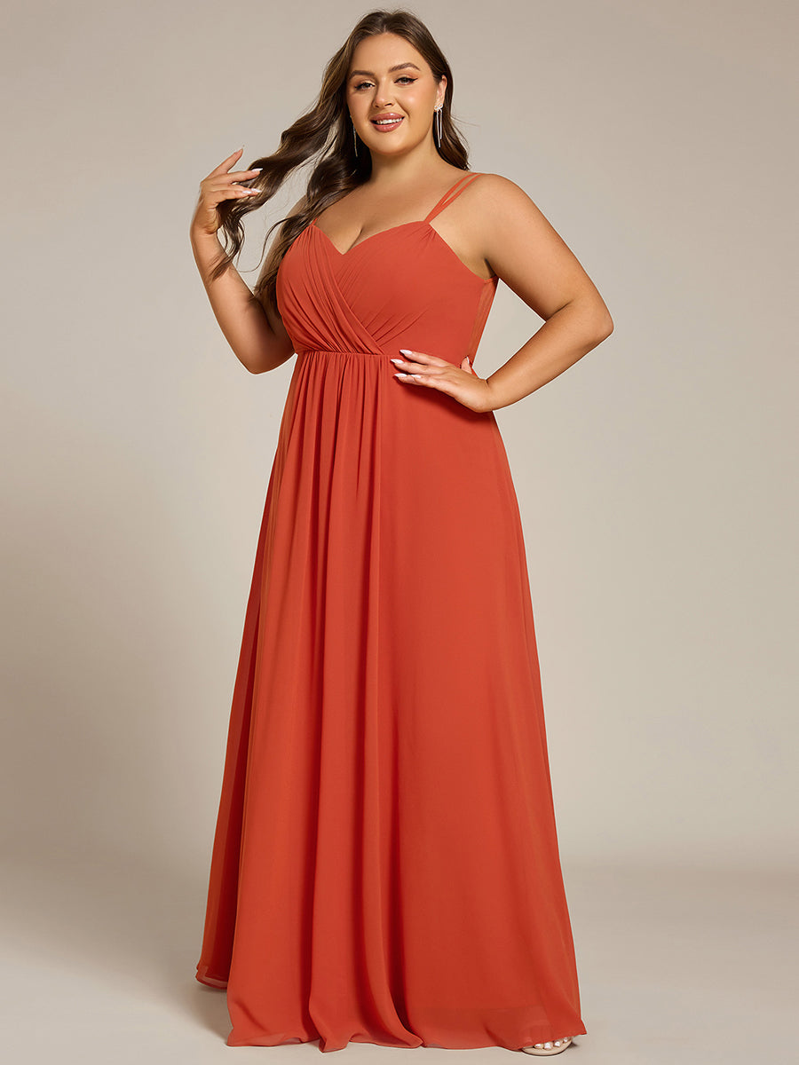 Robe demoiselle d'honneur mousseline et dentelle dos nu bretelles fines #Couleur_Burnt Orange