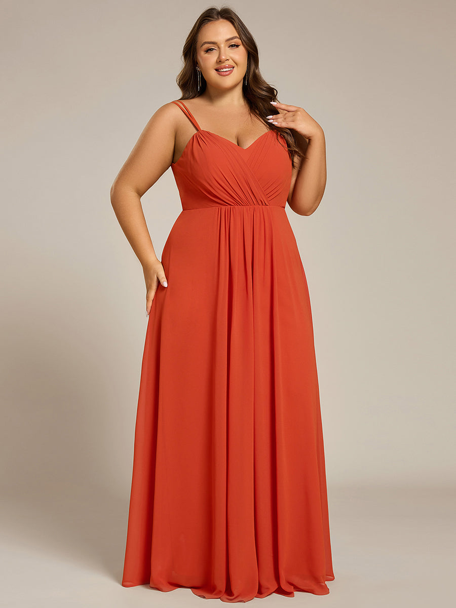 Robe demoiselle d'honneur mousseline et dentelle dos nu bretelles fines #Couleur_Burnt Orange