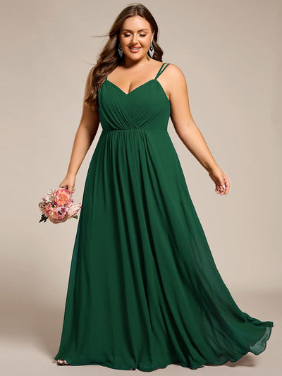 pretty RUBY|Grande Taille Robe demoiselle d'honneur mousseline et dentelle dos nu bretelles fines