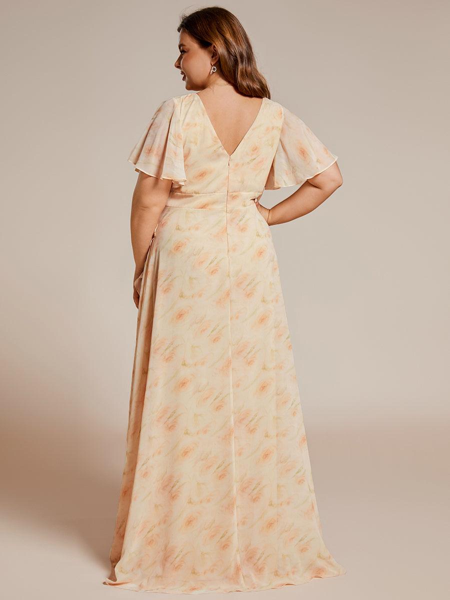 Taille personnalisée Robe demoiselle d'honneur Ourlet en feuille lotus Charmante #Couleur_Roses Dorées
