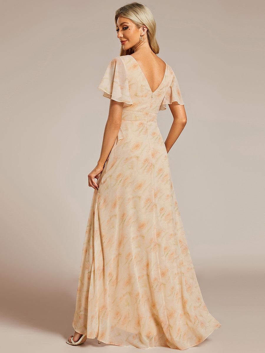 Taille personnalisée Robe demoiselle d'honneur Ourlet en feuille lotus Charmante #Couleur_Roses Dorées