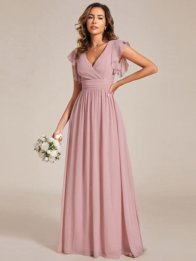 ever LILYANA|Robe de demoiselle d'honneur en mousseline avec dos découpé