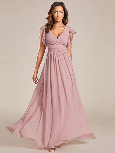 ever LILYANA|Robe de soirée en mousseline à manches volantées