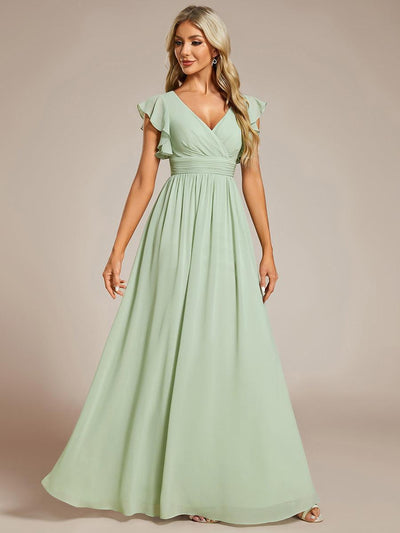 ever LILYANA|Robe de soirée en mousseline à manches volantées