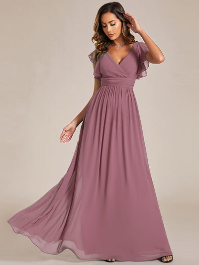 ever LILYANA|Robe de soirée en mousseline à manches volantées
