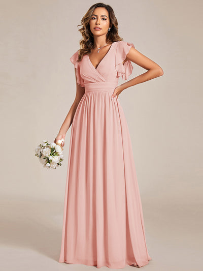 ever LILYANA|Robe de soirée en mousseline à manches volantées