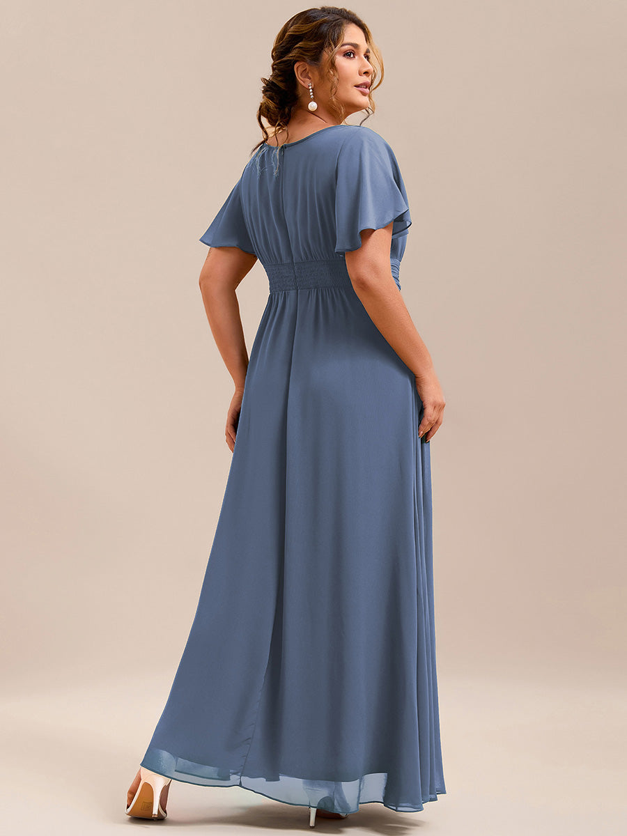 Meilleurs choix de robes de demoiselle d'honneur en satin #Couleur_Marine Fume