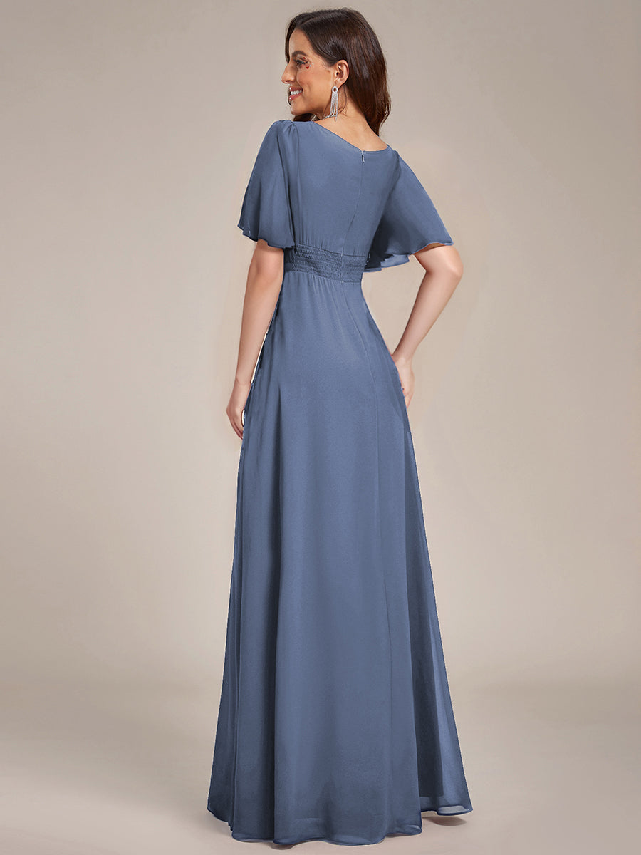 Meilleurs choix de robes de demoiselle d'honneur en satin #Couleur_Marine Fume